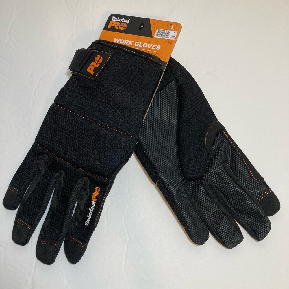 NWT Lg TIMBERLAND PRO Form Fitting Textured Palm Soft Exterior Shell Work Gloves